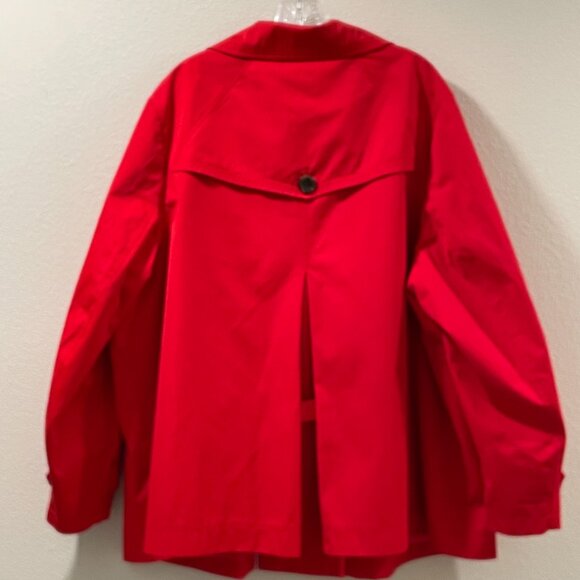 (NEW) LANDS' END Double Breast Lightweight Lined Long Sleeve Rain Coat, Red - 3X - Picture 2 of 12